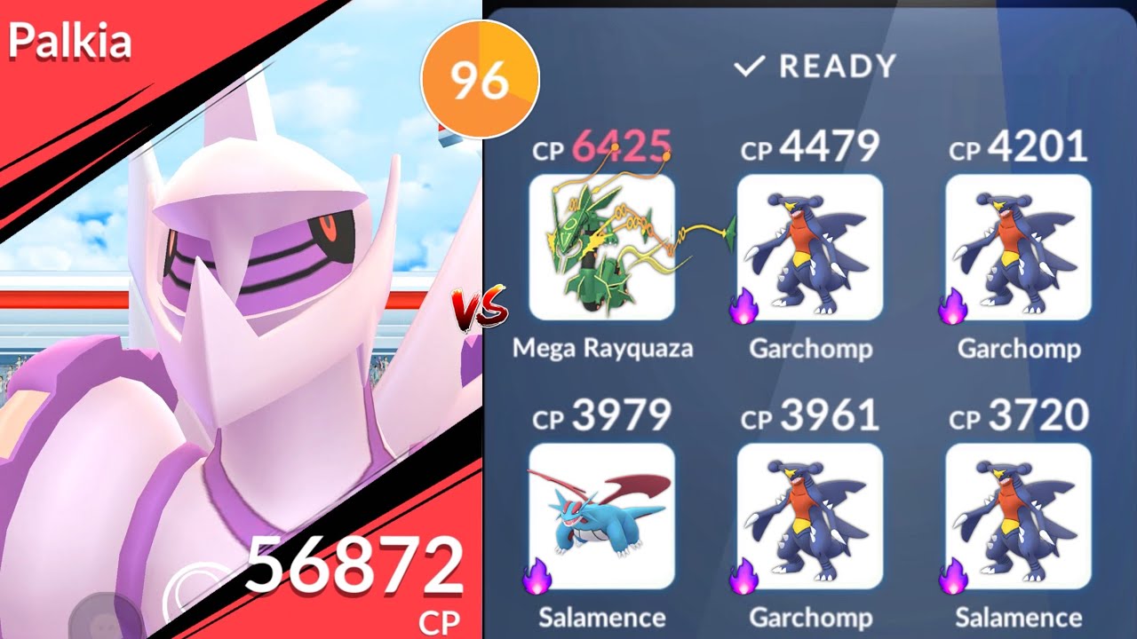 1st time DUO ORIGIN FORM PALKIA raid with 96sec Remaining in Pokemon GO.