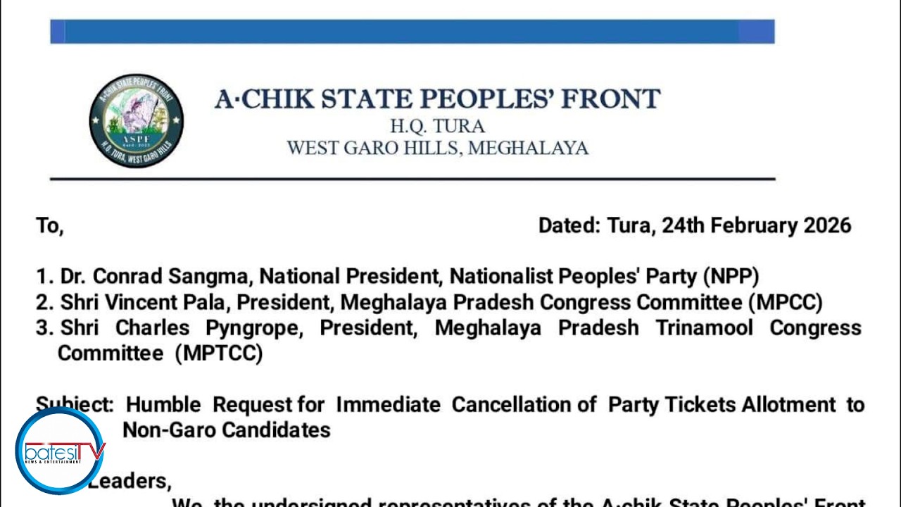 NPP, TMC, CONGRESS, WENG NOH ÏA KA TIKET BA LA AI SHA KI BYM DEI GARO, DAWA KA ASPF