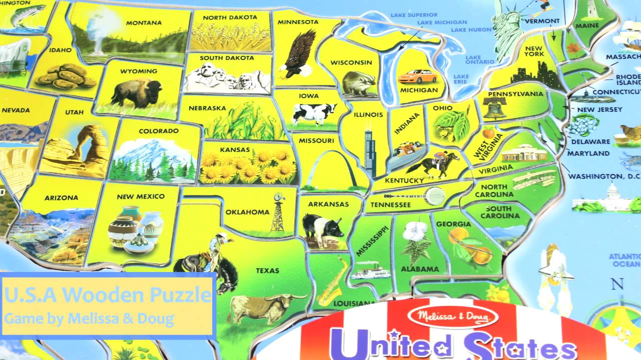 U.S.A. Wooden Puzzle Game by Melissa & Doug 3797