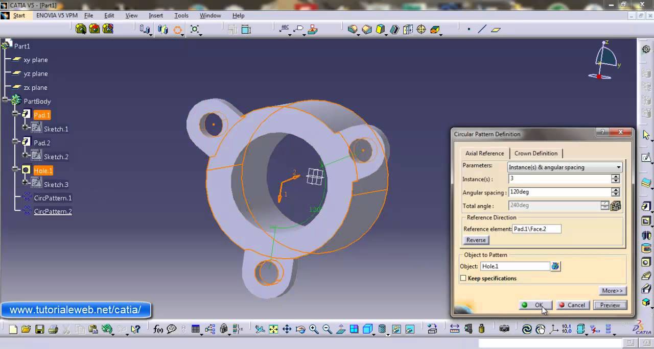 Modelare flansa profilata catia v5