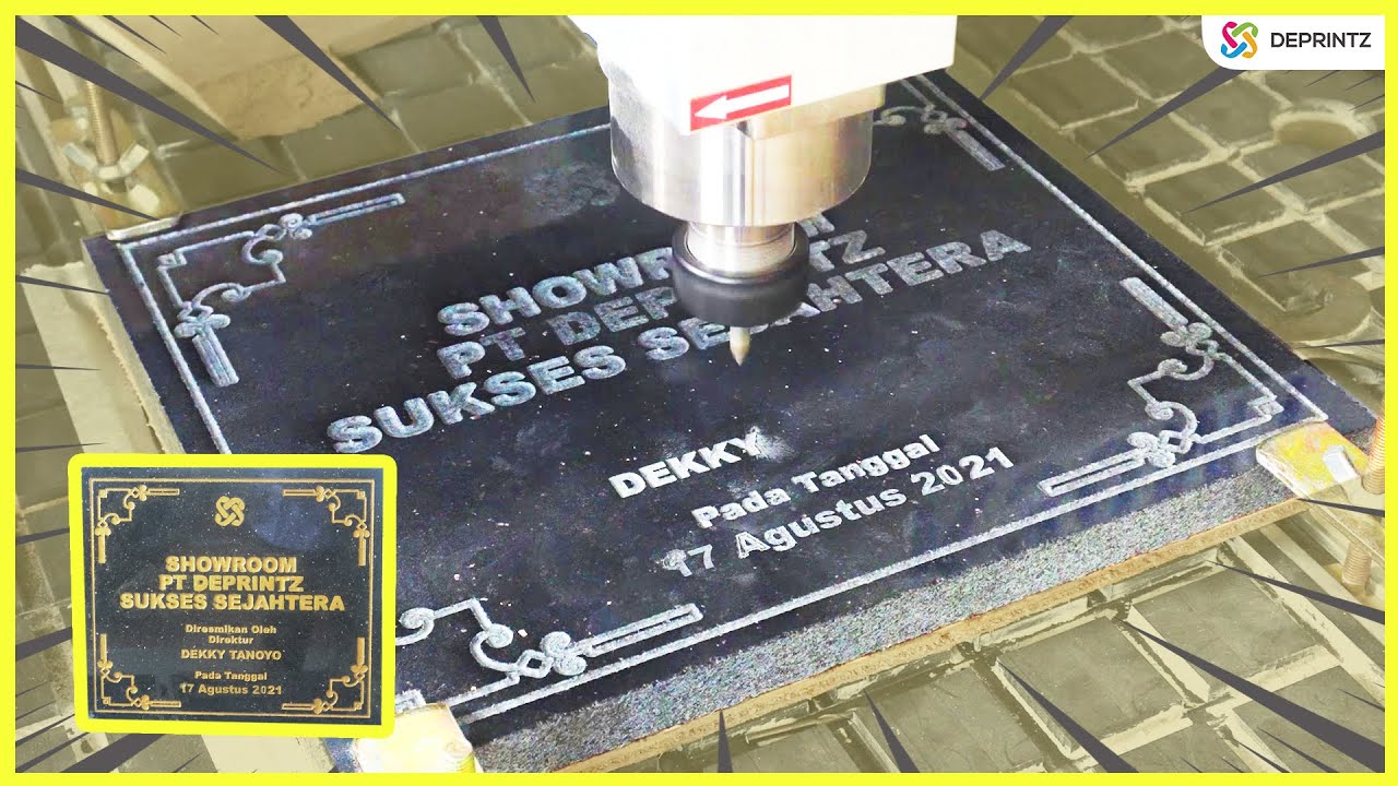 Tutorial Membuat Prasasti Peresmian Granit Pakai Mesin CNC Router