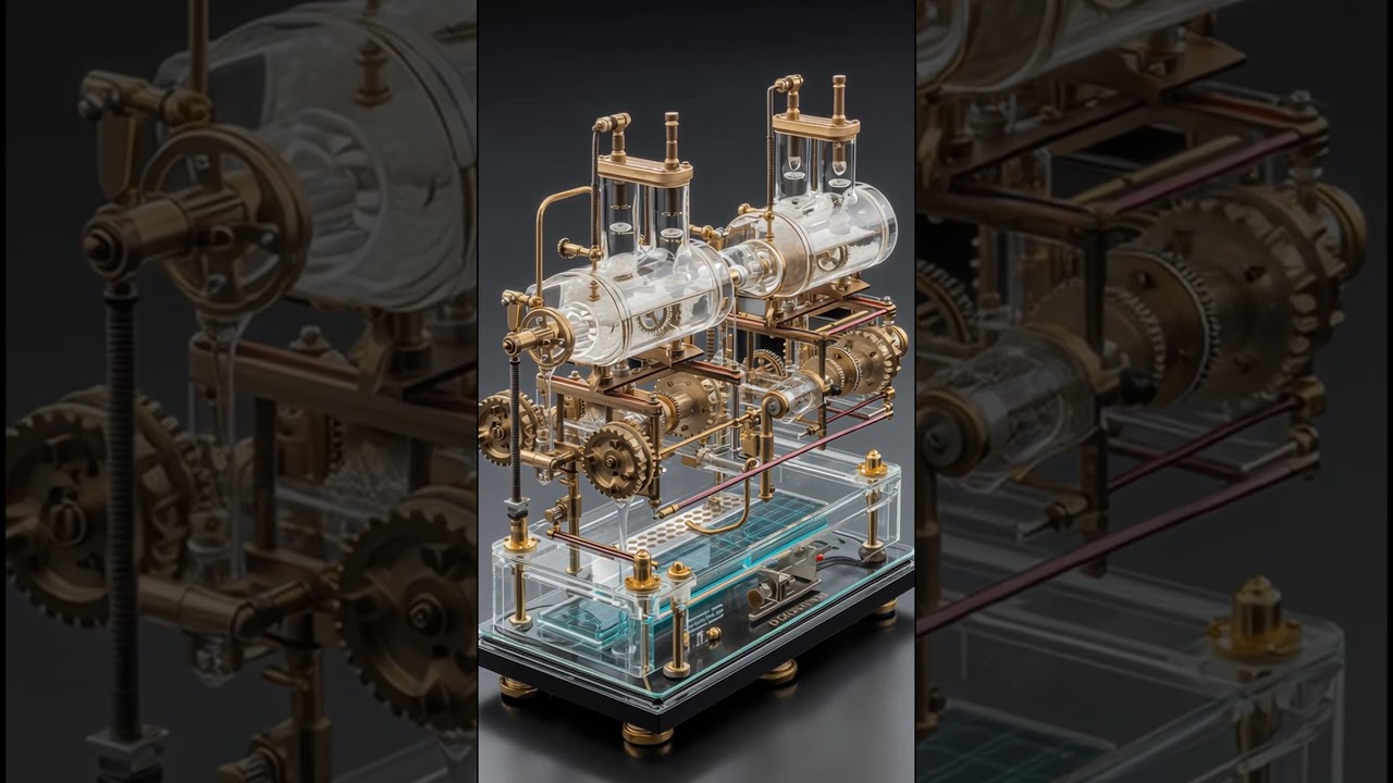 Twin Glass Engine &mdash; Clockwork Distiller #oddlysatisfying #machine #liquid #asmrsounds #imagination