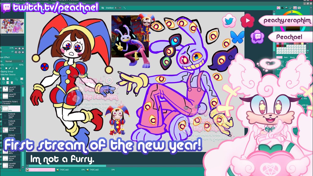 🎪【 Fanart Stream: The Amazing Digital Circus 】【18+】🤡🎪 Lineart of my favorite sad je