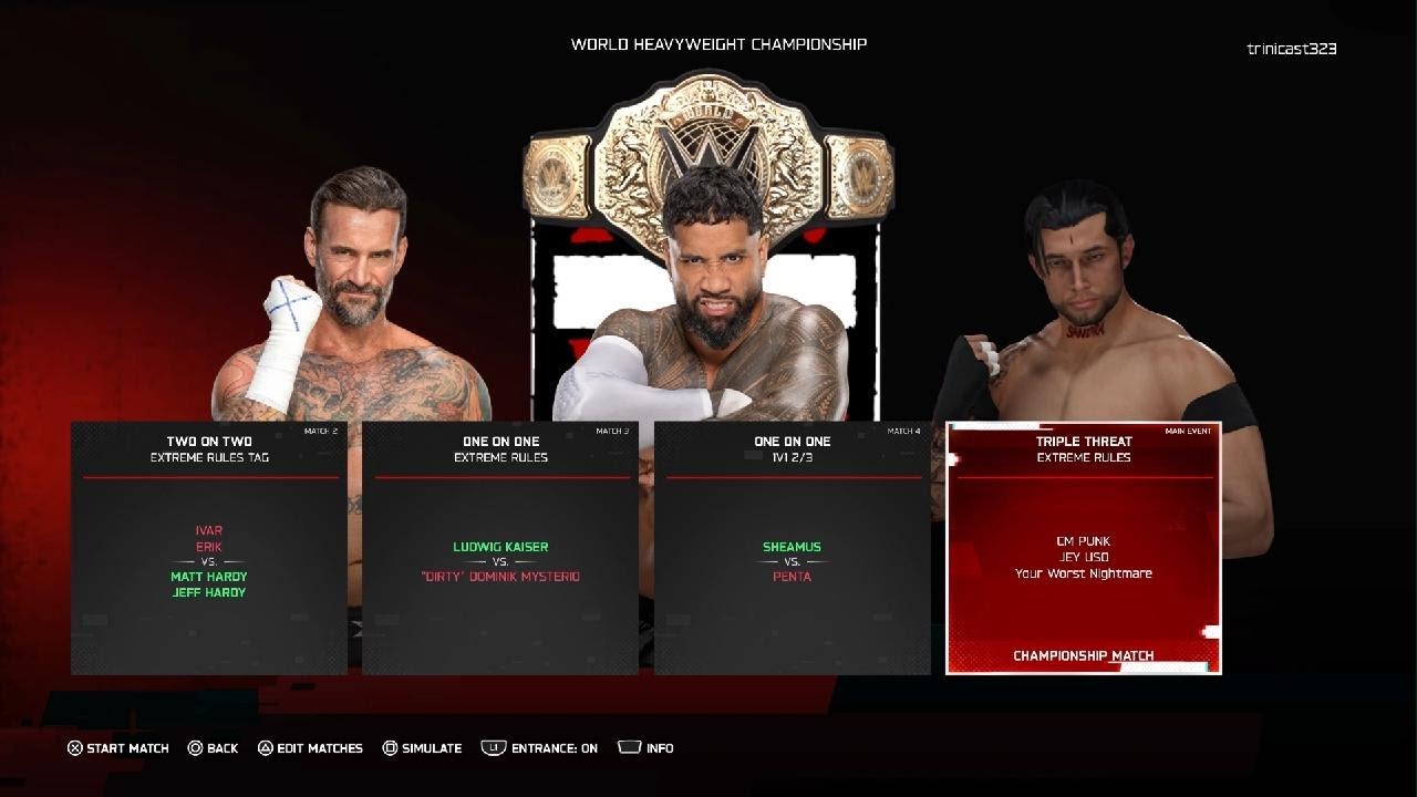 WWE 2K25_ Your Worst Nightmare vs CM Punk vs Jey Uso