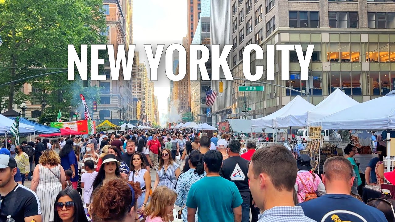 [4K] New York City Walking Tour - 6th Avenue Flea Markets in New York City