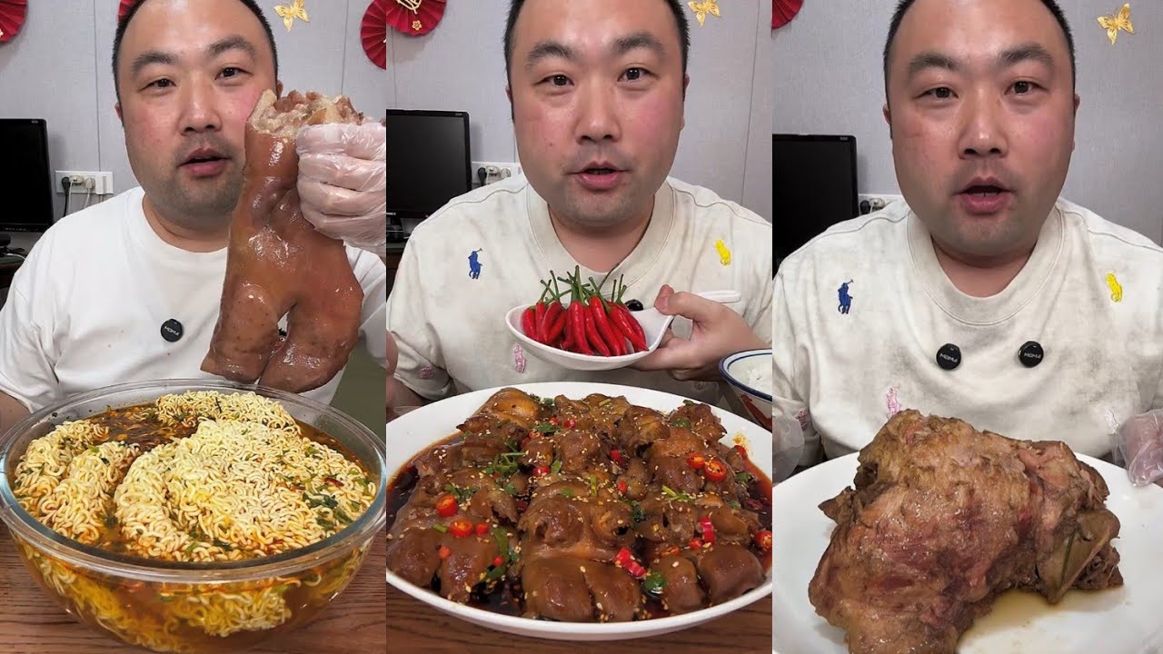 Mukbang # Part 2: Eat Sea Conch pig brain 🧠 belly pork bone head pig #meat #pork #meat #yummy 