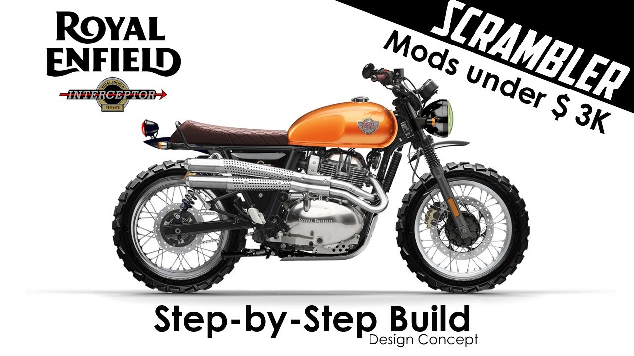Royal Enfield Interceptor 650 Cafe Race Scrambler design concept step-by-step modifications
