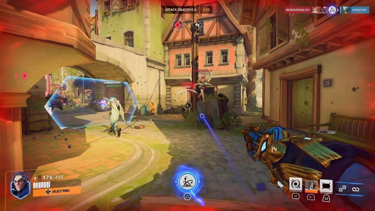 Overwatch - OpalFox, SilverHand, MamiMaria, and me (Eyeball). Against DeathToad and Hero4Hire.