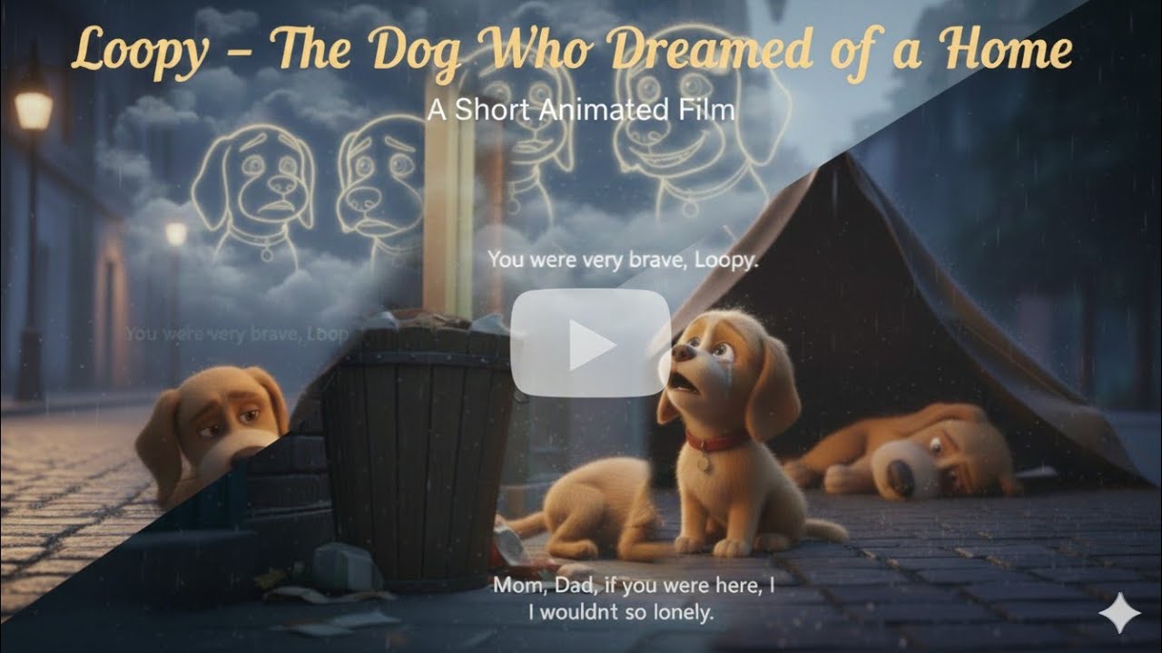 Loopy – The Dog Who Dreamed of a Home 🏡#motivationalstory #inspirationalstory 