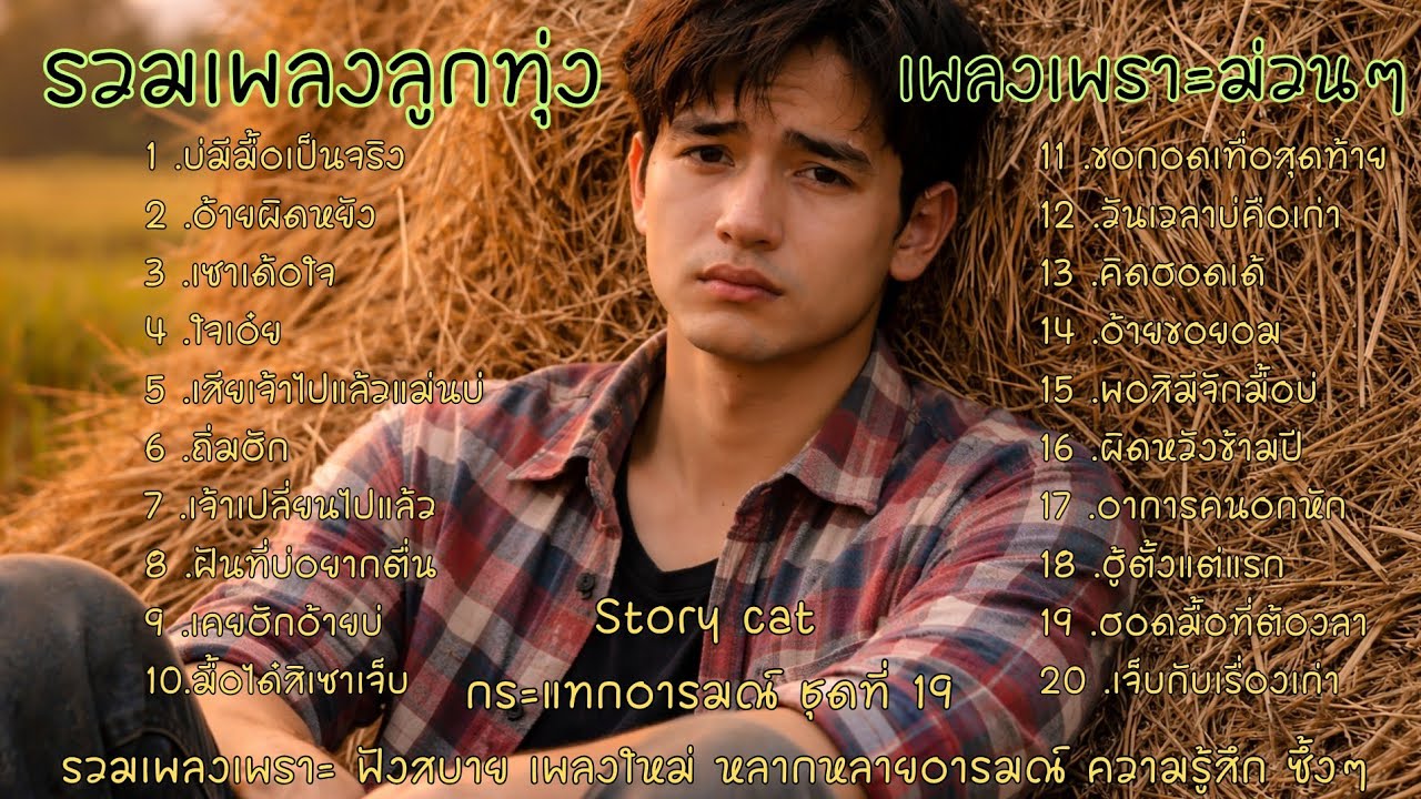 รวมเพลงลูกทุ่ง  เพลงเพราะม่วน ๆ เพลงอกหัก เพลงเศร้า เปิดฟังเรียกน้ำตา : Story cat