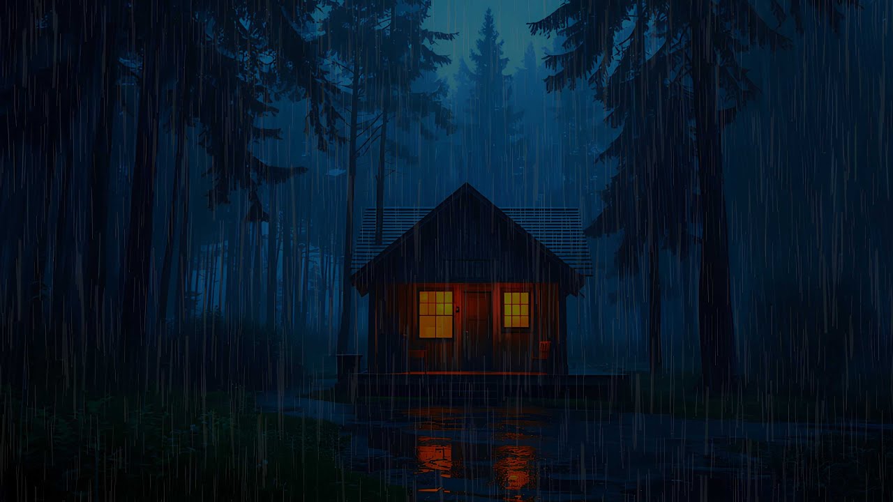 🌧️ Quiet Night Rain at a Forest Cabin | Deep Sleep Rain Sounds