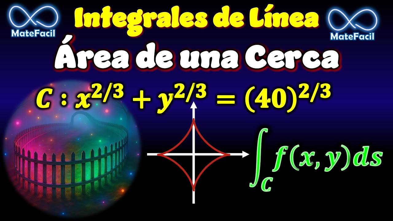 Calcular el Área de una Cerca (o Valla) usando Integrales de Línea PASO A PASO