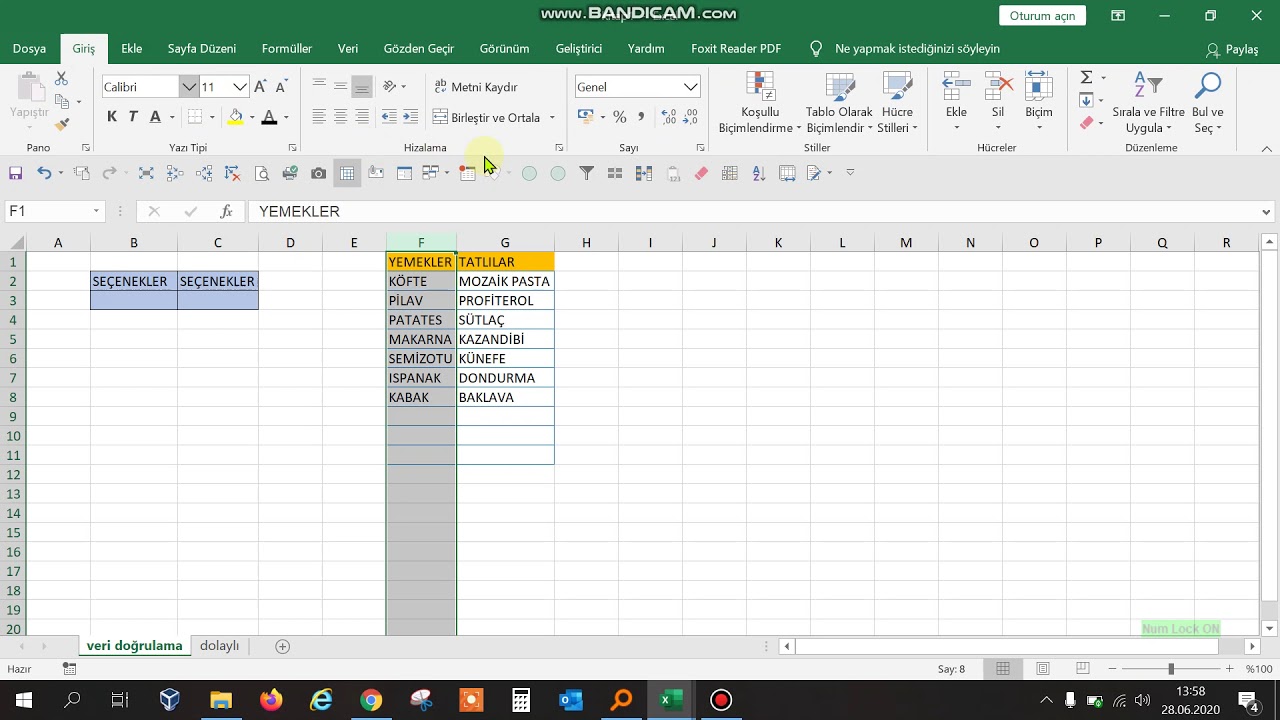 #Excel dolaylı(indirect)fonksiyonu ve veri doğrulamaya bağlı veri doğrulama