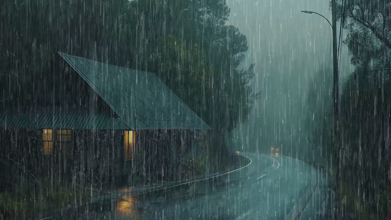 Venha Descansar em Paz com Sons de Chuva Suaves no Telhado à Noite