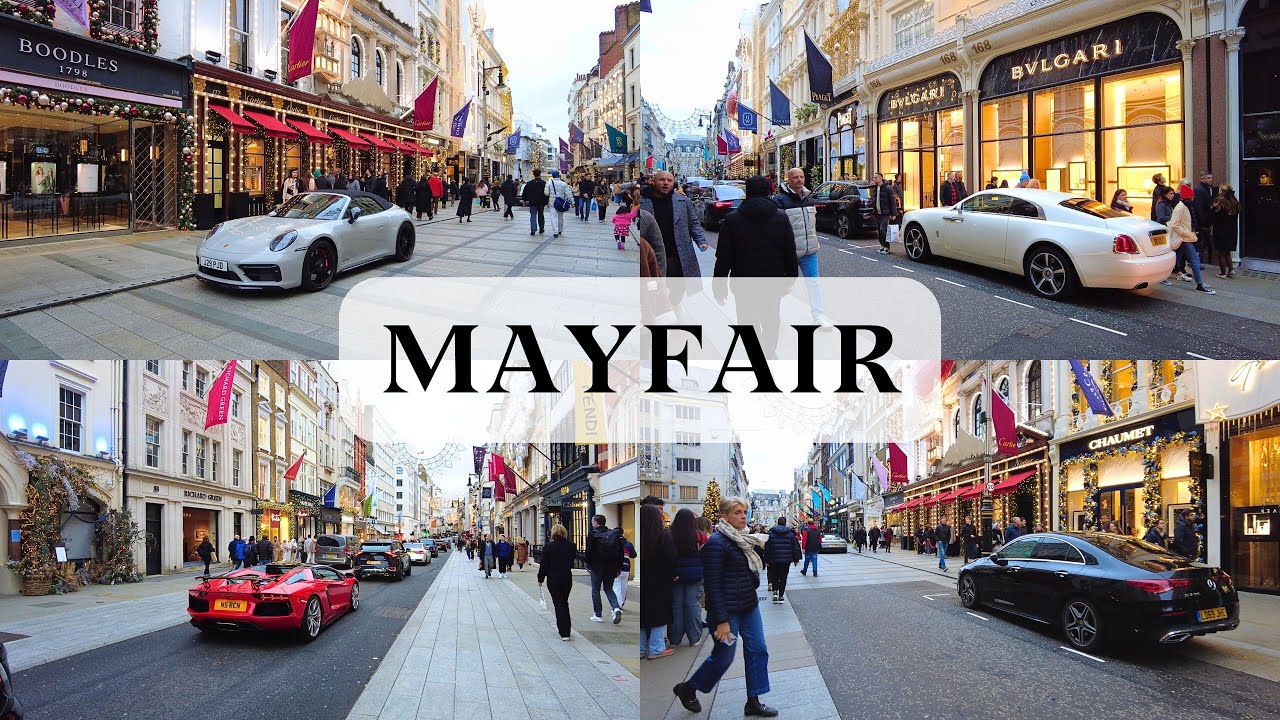 Mayfair's Most Lavish Cars & Shops On Christmas Eve Walking Tour (New Bond Street & More) | 4K HDR