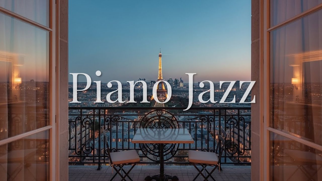 Balcony Jazz | Watching Paris Glow at Night with Smooth Relaxing Jazz