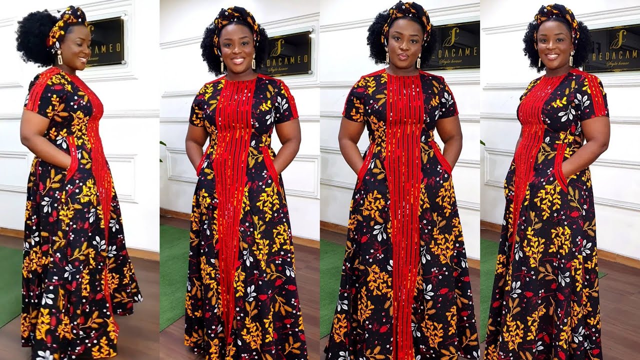How to make a LONG HALF CIRCLE FLARE GOWN with OUTER POCKET |180 FLARE GOWN