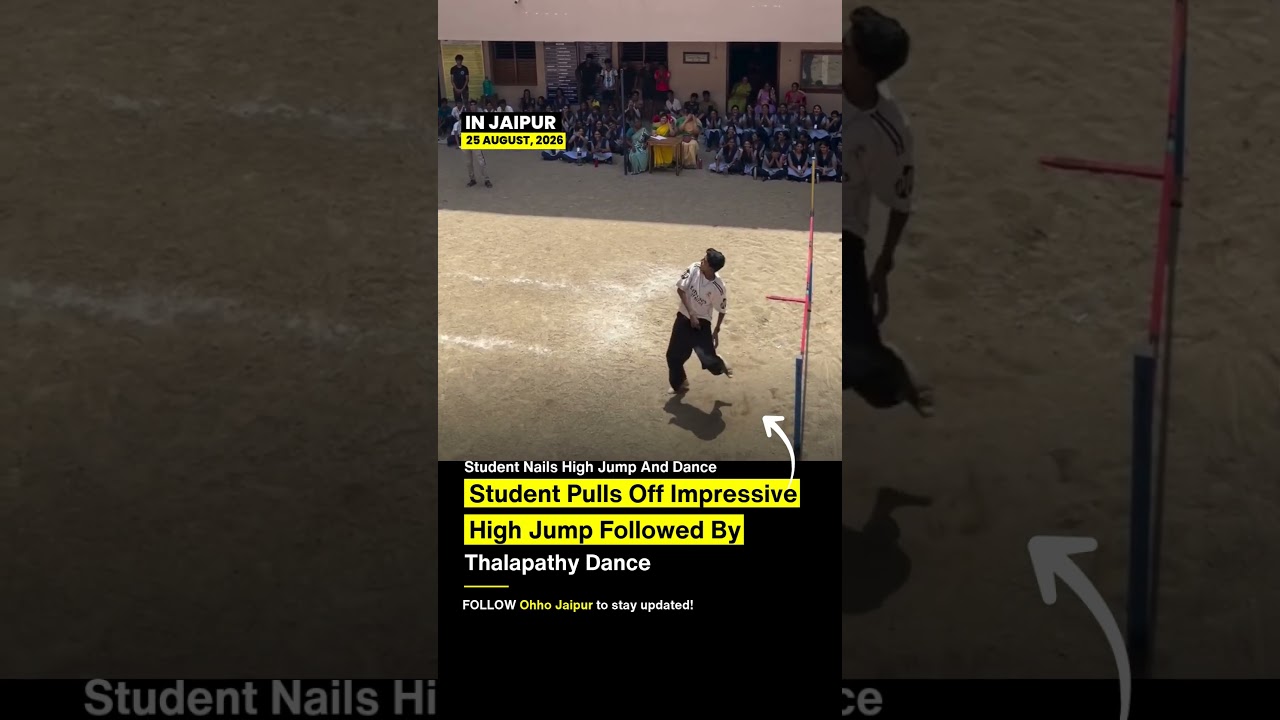 Student nails incredible high jump & breaks into energetic Thalapathy Vijay dance moves! 🏃&zwj;♂️🔥🕺