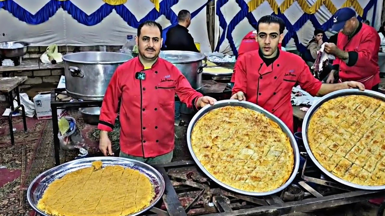 كنافه بالمكسرات والقشطه والمهلبيه طريقه عمل الكنافه باشكالها في الفيديو ده مع الشيف محمد الجمل🍓