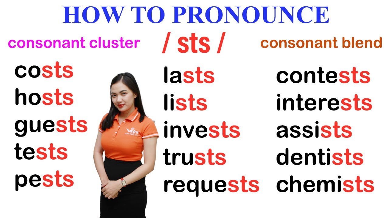 How to pronounce sts sound in English | consonant cluster | consonant blend | IPA