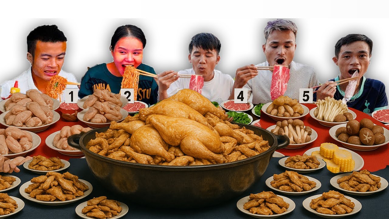 Hưng Troll | Thử Thách Người Cuối Cùng Ngừng Ăn Lẩu Gà Thắng Nhận 500$