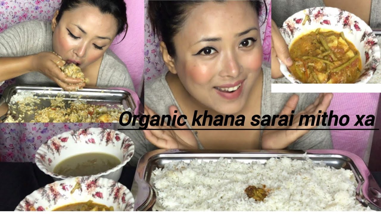 Simple Organic Bhat Dal Tarkari Mukbang | Nepali Homemade Food