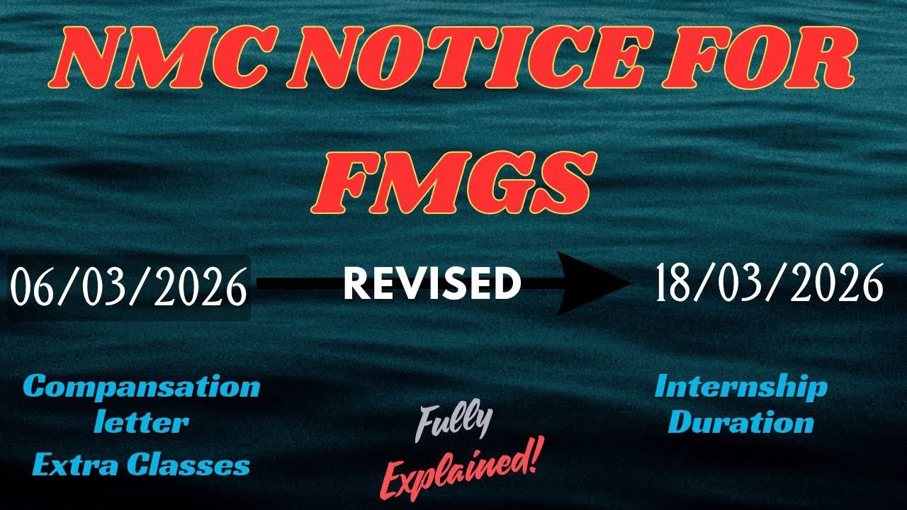 FMGs have Won 🏆 New UPDATED Notice From NMC about Compansation Letter and Internship Duration