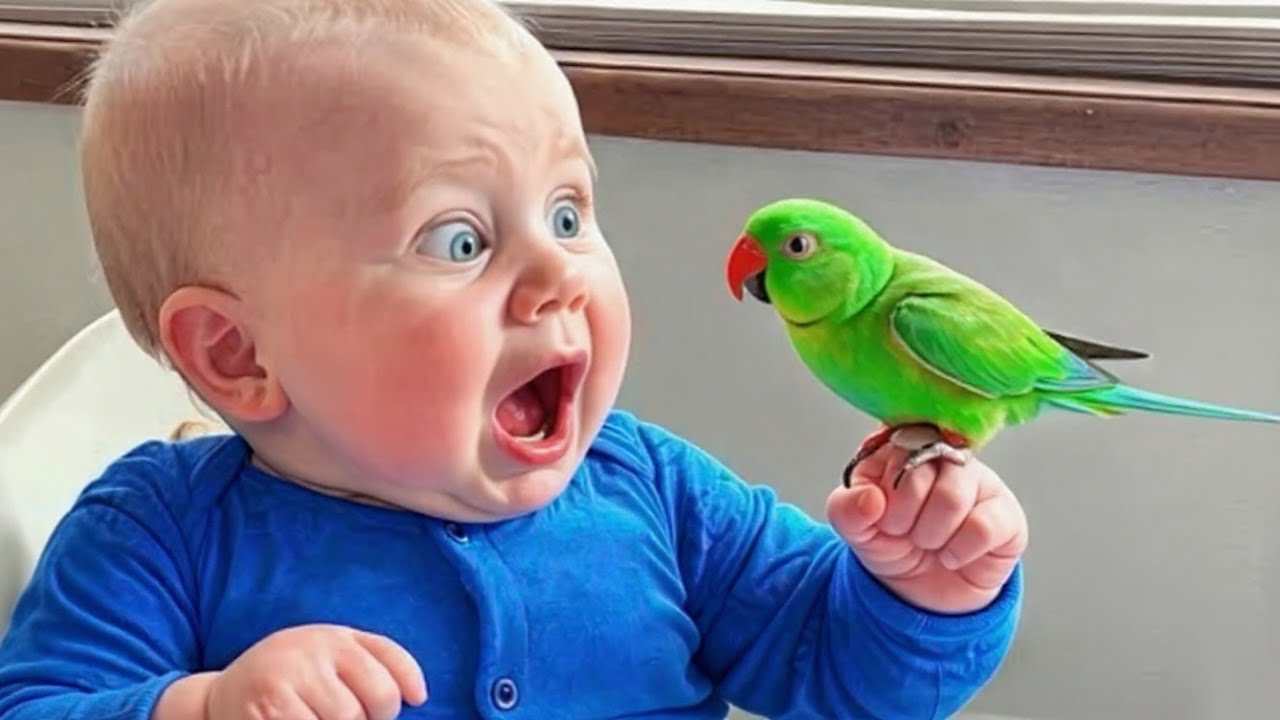 Try Not To Laugh Challenge: Babies And Pet Birds Being Real Comedic Duo - Funny Baby Videos
