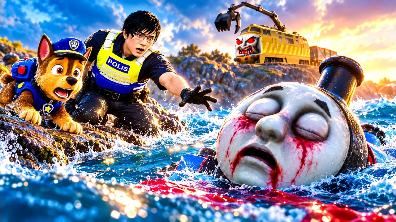 SAVING THOMAS THE TANK ENGINE from SINKING at BIG OCEAN in GTA5!