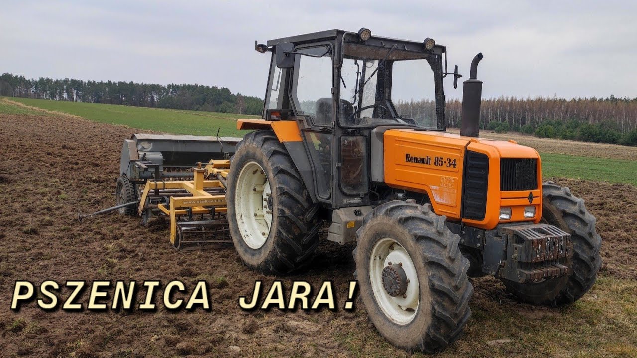 Siew pszenicy po wyoranej łące☘RENAULT🚜85-34➕StalTech 2.7m☆