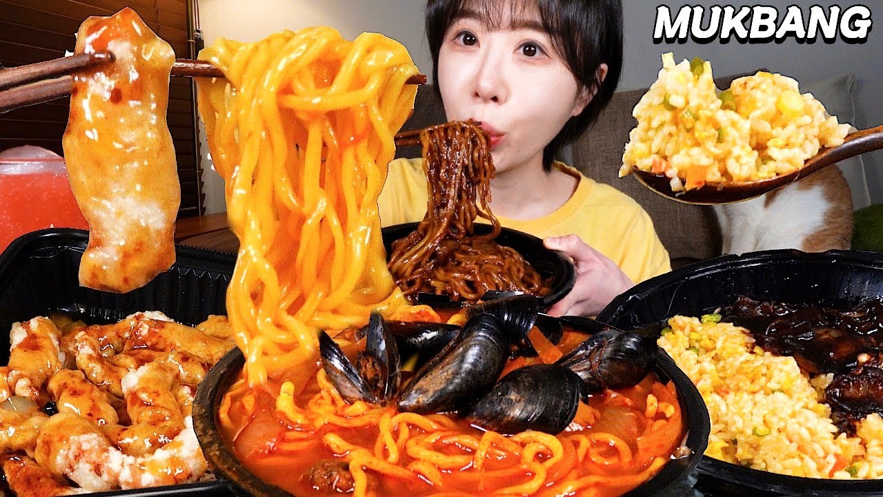 💗중국집 특집🥢촉촉한 짜장면, 매운짬뽕, 탕수육, 볶음밥 먹방❤️ Jjajangmyeon, Spicy jjambbong, Tangsuyuk, Fried Rice MUKBANG