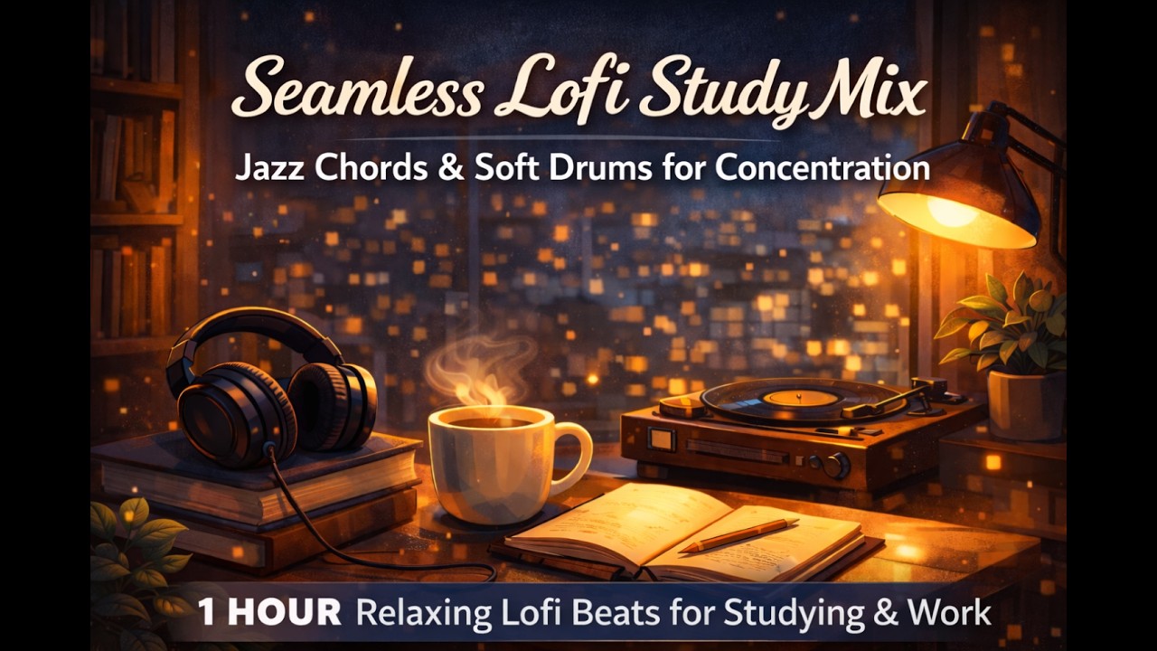 Cozy Lofi Study Session | Warm Jazz & Soft Drums for Productivity