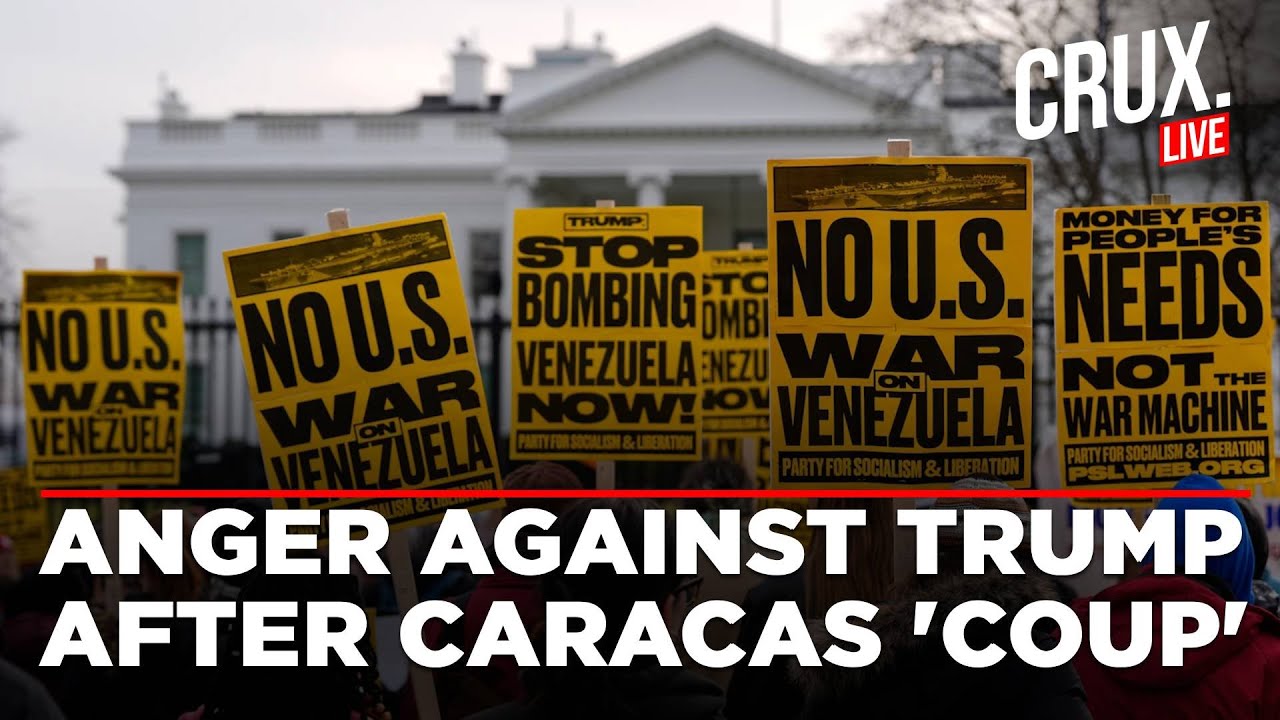 Venezuela Crisis LIVE | Anti-Trump Protests Outside US Embassy In Madrid Over Caracas Strikes