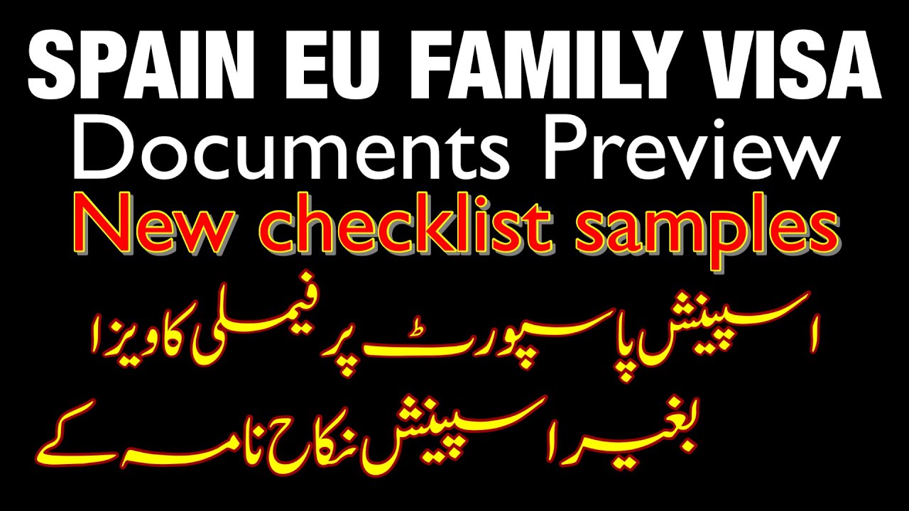 EU Family Visa Spain 2026, All Documents [ Urdu / Hindi ] UY Consultant