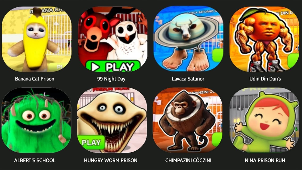 PYCOYO'S PRISON RUN,DUG DUG BEDUG,CHIMPANZINI COCOSINI'S,TRALALERO TRALALA'S,TRASH MONSTER,LAVACA...