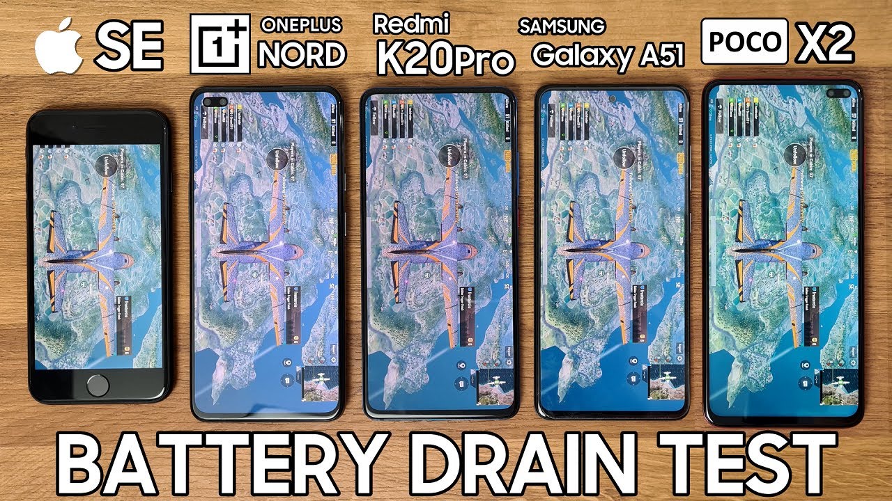 OnePlus Nord vs Redmi K20 Pro / iPhone SE / Galaxy A51 / Poco X2 - BATTERY DRAIN TEST!
