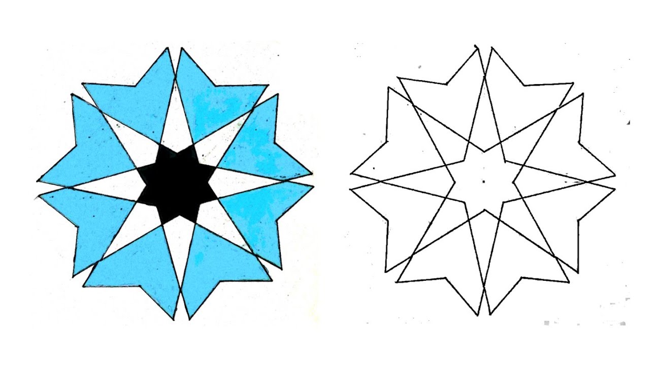 حرف ابداعية (٤) | وحدة زخرفية لا نهائية | زخارف اسلامية هندسية | الزخرفة سهلة |  ISLAMIC GEOMETRIC