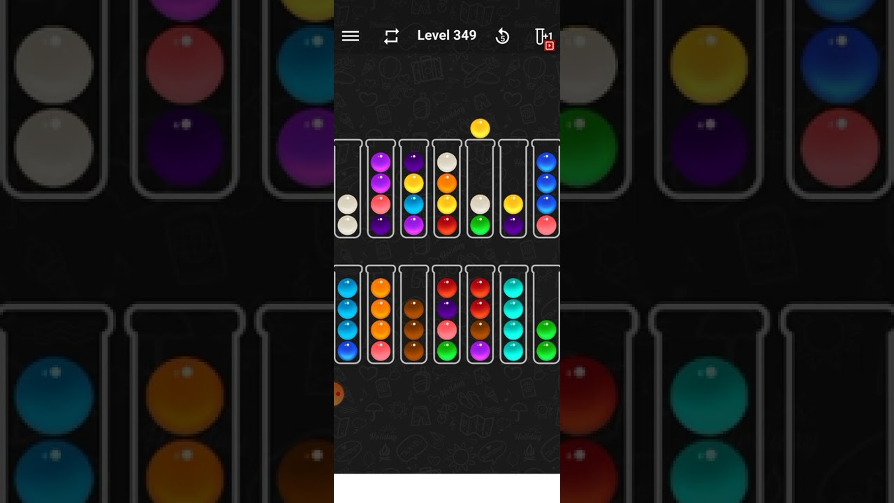ball sort color water puzzle level: 349