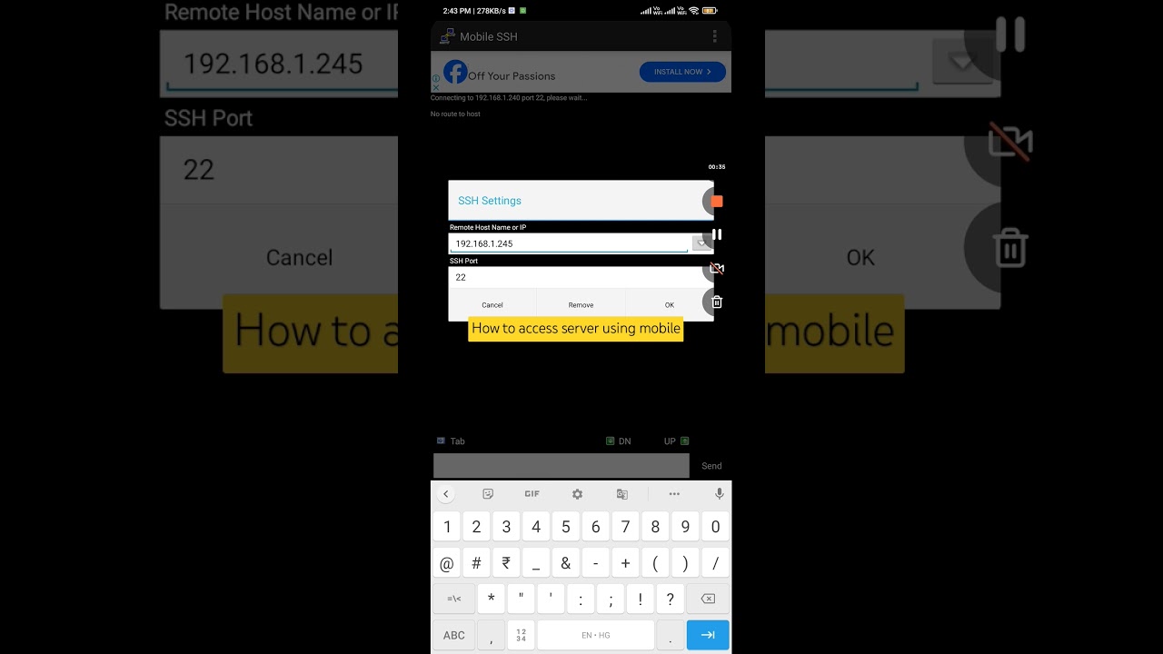 How to access server using mobile ssh #howto #linuxforbeginners #linuxcommands #linuxessentials
