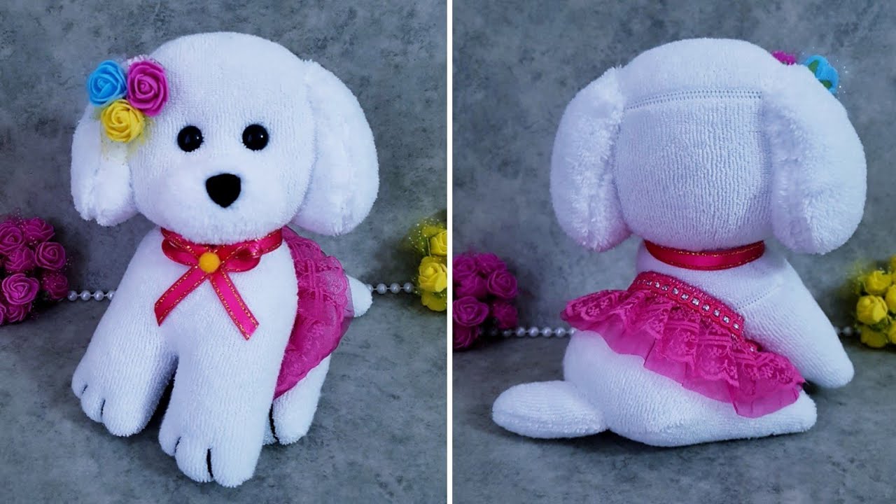 💖Это было потрясающе/😍Как сделать милую игрушечную собачку из носков/👌Декоративная собачка