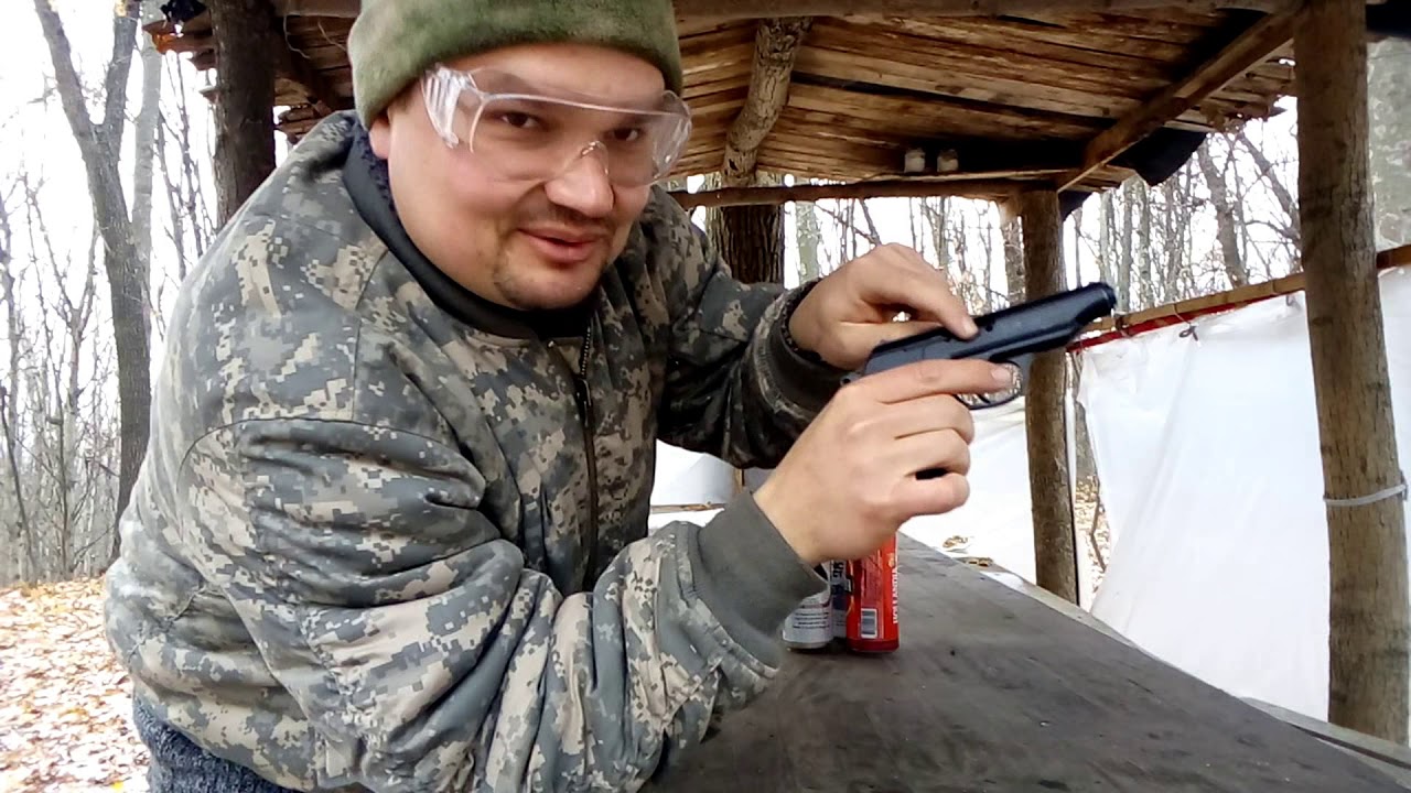 Стрельба по банкам из SUR 2608))) Пороховые газы в действии
