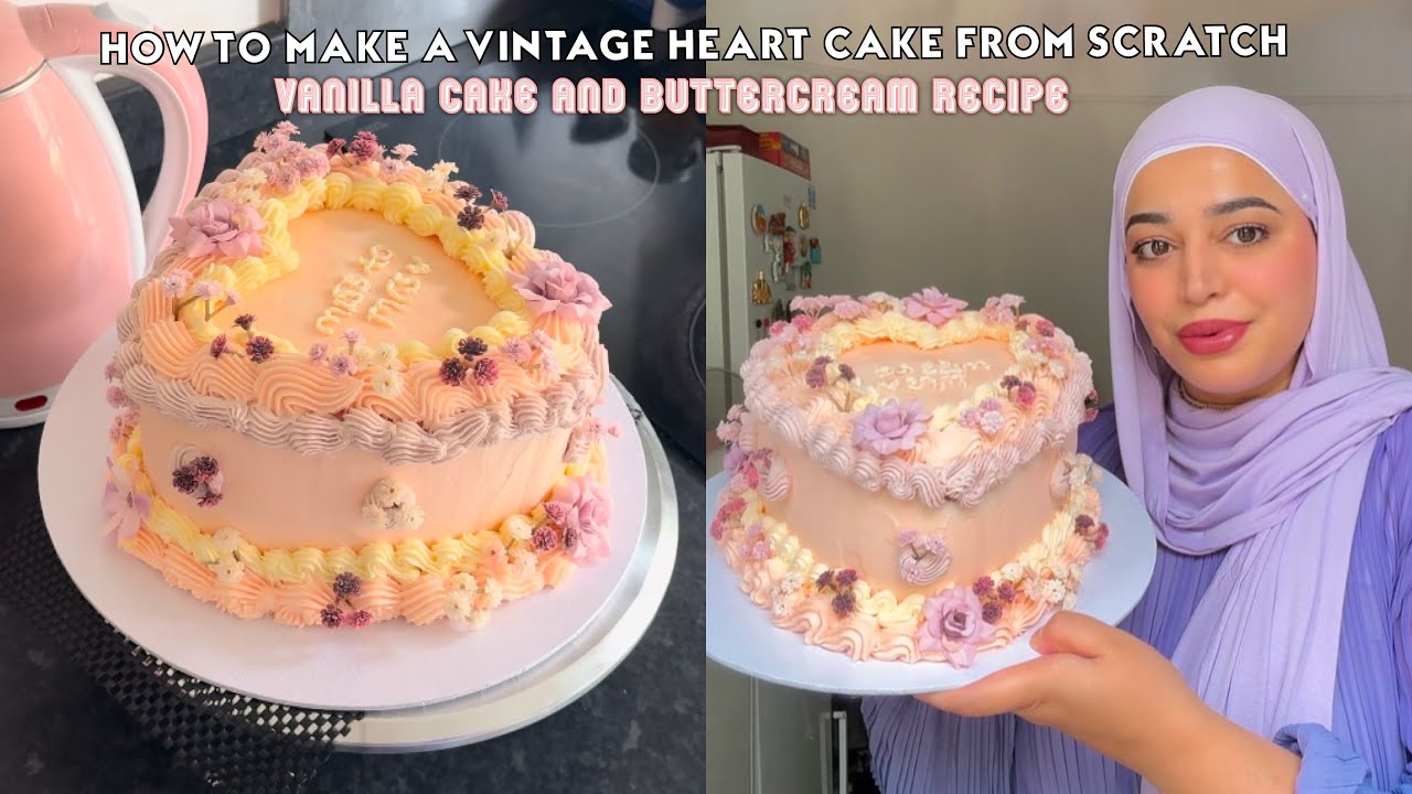HOW TO MAKE A VINTAGE HEART CAKE FROM SCRATCH | BAKING BUSINESS TIPS AND RECIPES