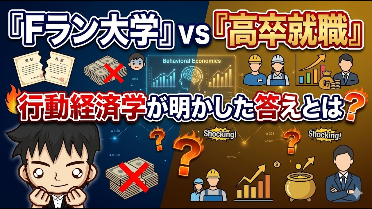 【判明】Fラン大学に進学か？高卒で就職か？ついに答えが判明！行動経済学で証明される！