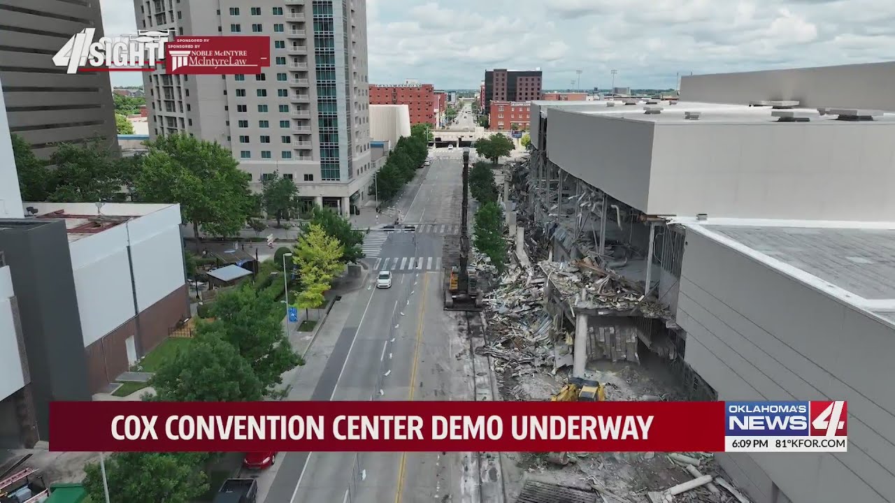 Cox Convention Center demo underway