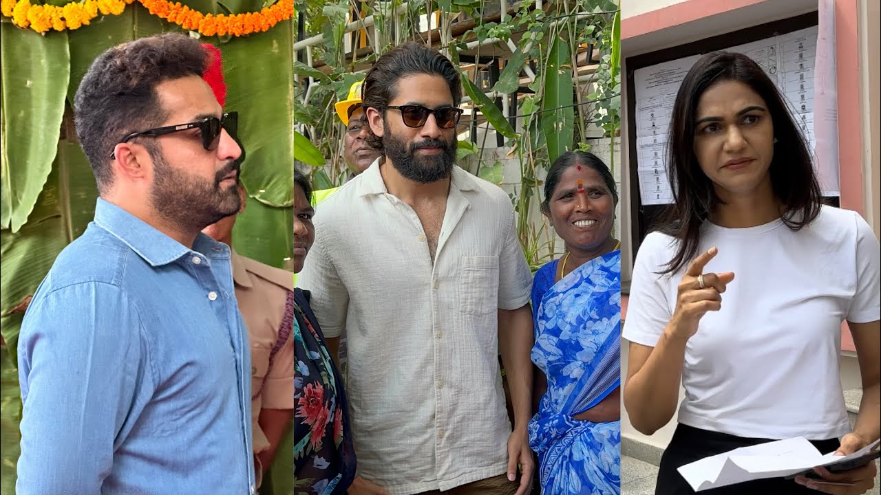 Naga Chaitanya , Manchu Manoj | Jr NTR with Pranathi | Chiranjeevi | Sneha Reddy Castes His Votes