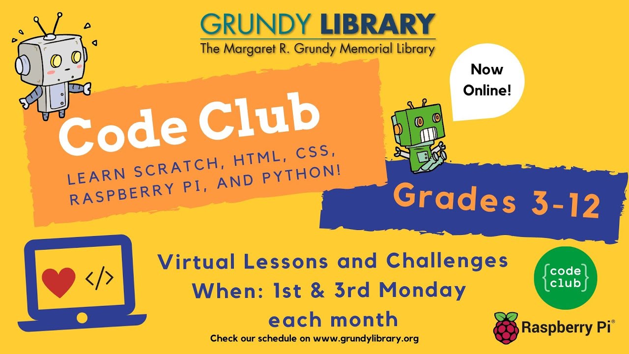 Grundy Library Code Club- Playaways and Books!