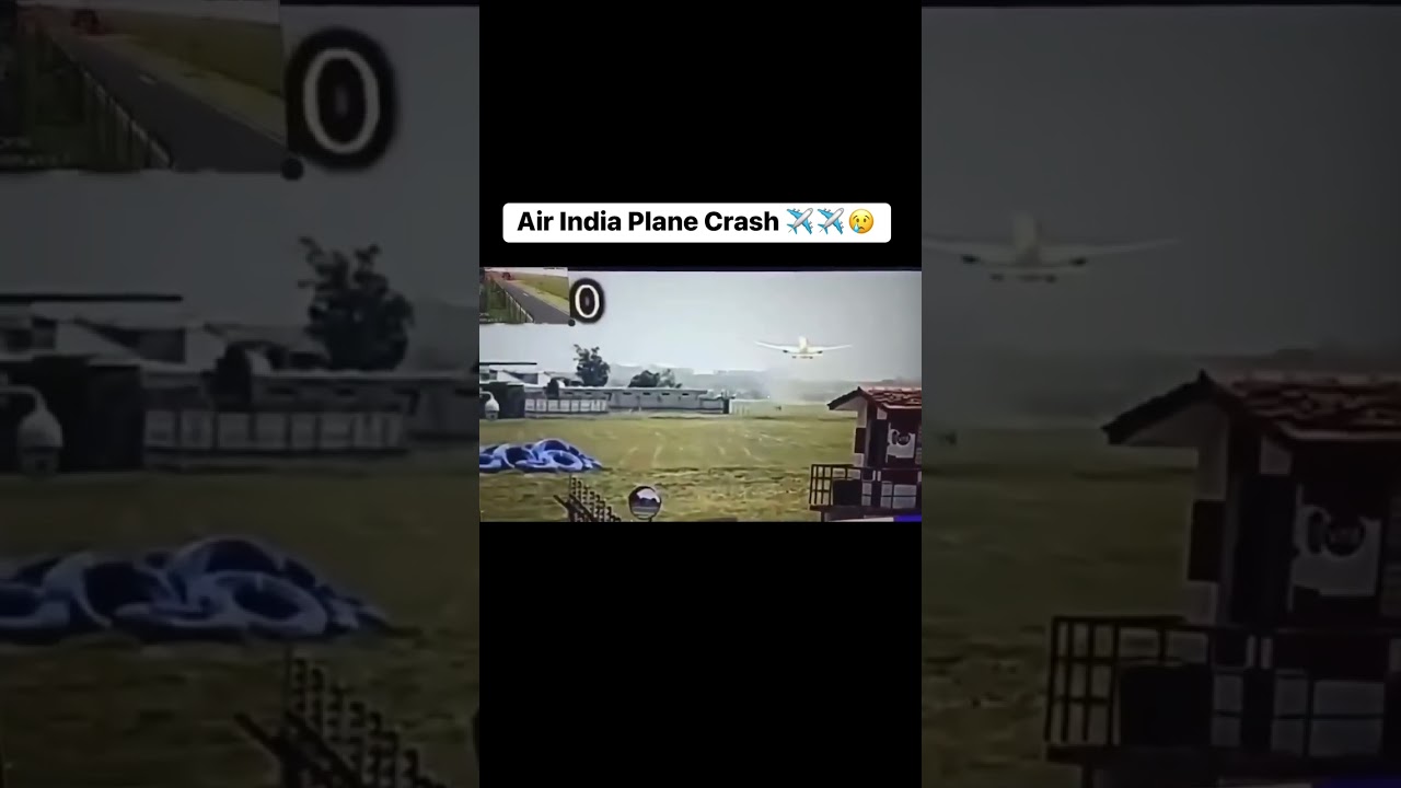 Air India plane crash video from airport camera. Boeing 787 Dreamliner