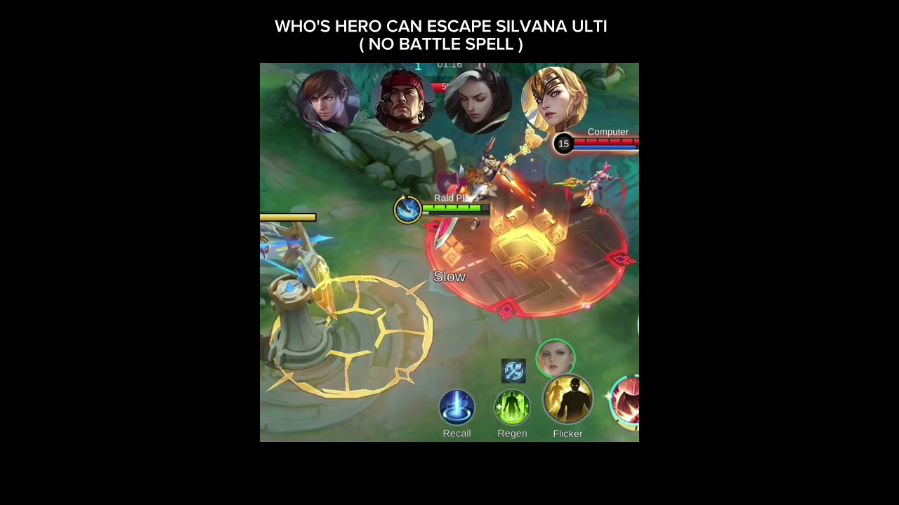 WHO'S HERO CAN ESCAPE SILVANA ULTI( NO BATTLE SPELL ) #MLBBGoldenMonth #MLBBCreator