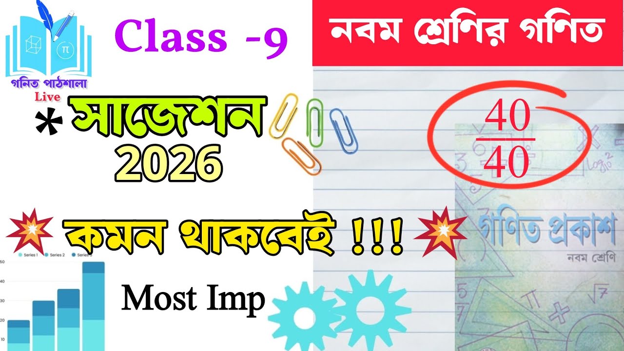 নবম শ্রেণির গণিত সাজেশন 2026 || Class 9 first summative Suggestions || 1st unit math suggestion ||