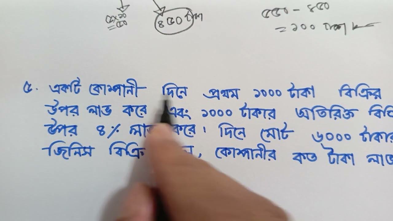 শতকরা লাভ ক্ষতির কমন গণিত/profit,loss